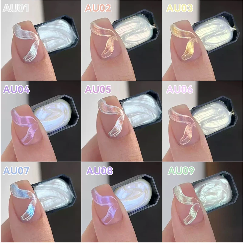 UR SUGAR 9 컬러 오로라 텍스처 3D 페인팅 젤 팔레트 네일 아트 릴리프 디자인 그라데이션 스탬핑 UV/LED 쏙 오프 네일 살롱용