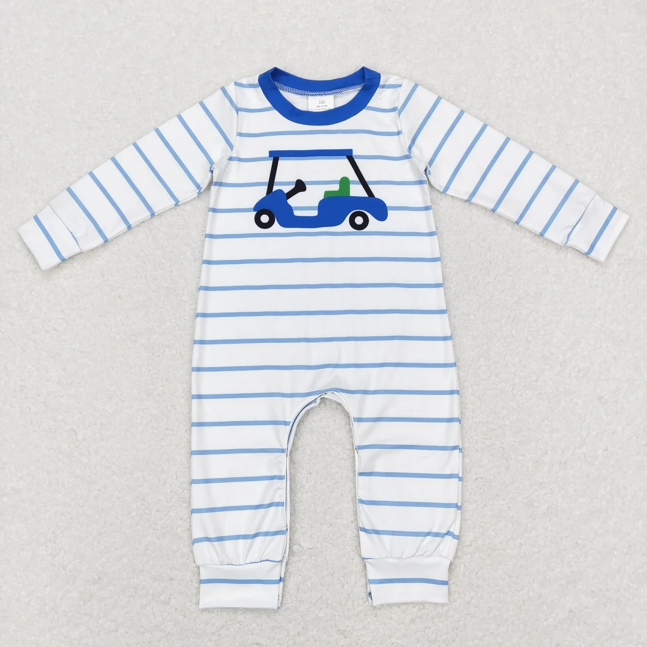 

Wholesale Baby Boy Toddler Stripes Romper Kids Buttons One-piece Newborn Coverall Bodysuit Long Sleeves Jumpsuit