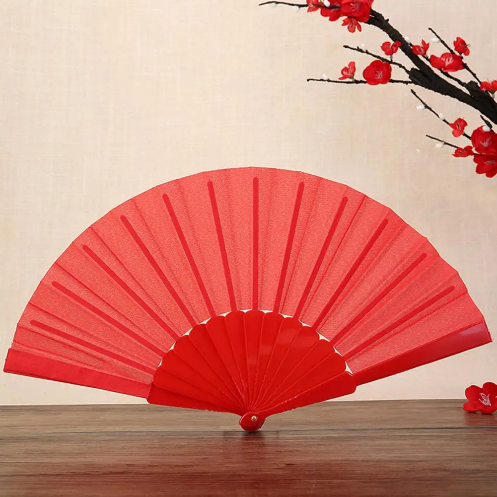 Wedding Folding Hand Fans Plain Smooth Edge Solid Color Flat Fan Party Favors