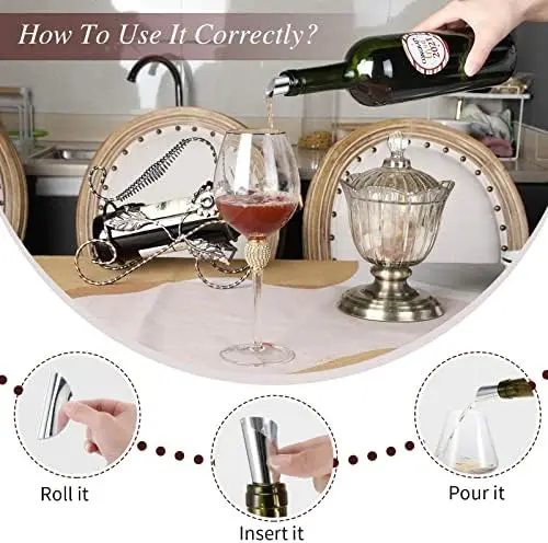 Silver Aluminum Foil Wine Pourer 10/20pcs Foldable Flexible Reusable Mini Drip Stop