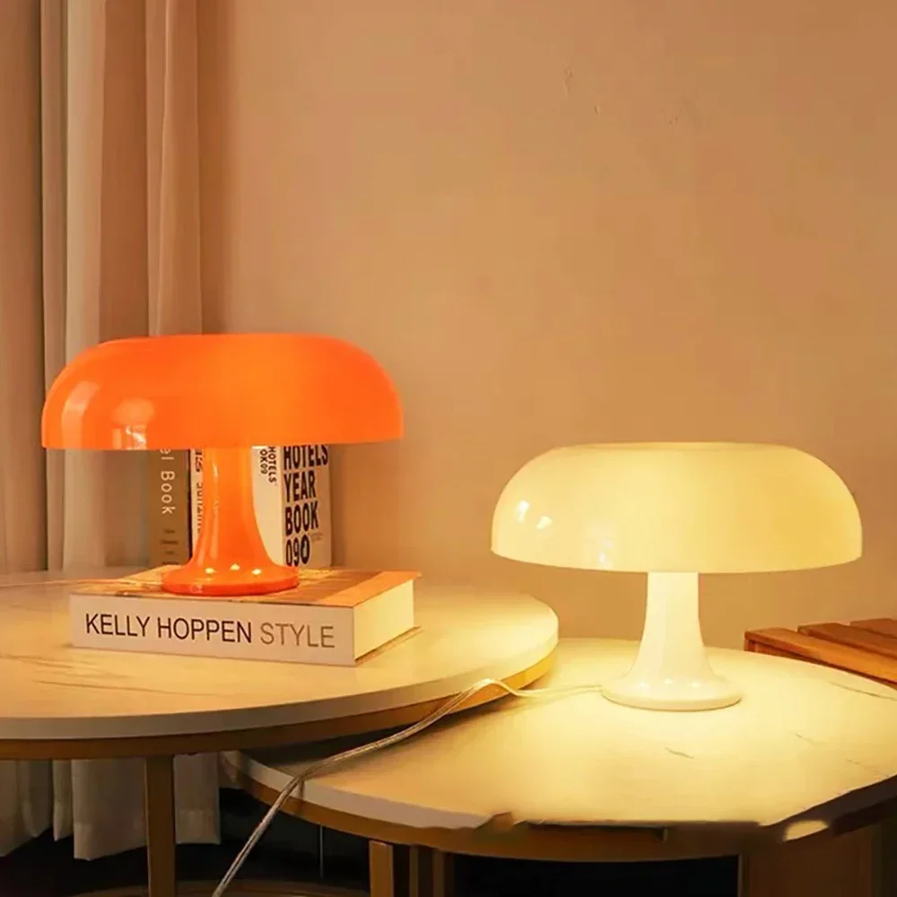 

Classic Led Mushroom Table Lamp Italy Designer Hotel Bedroom Atmosphere Lamp Nordic Simple South Korea Ins Mushroom Table Lamp