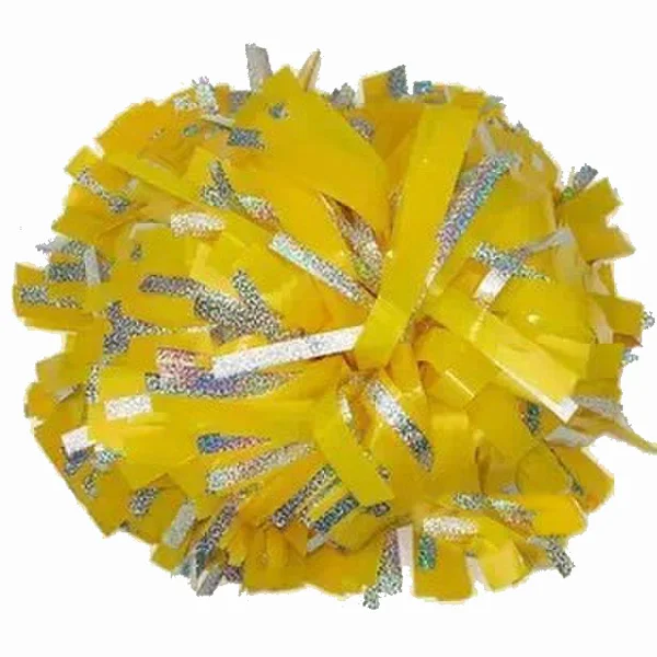 Cheerleader-Silver Laser Wire Sports Pompoms, Cheer Factory, Color Can Free Competition, Will Shine Surface, 6 ", 10 Pcs