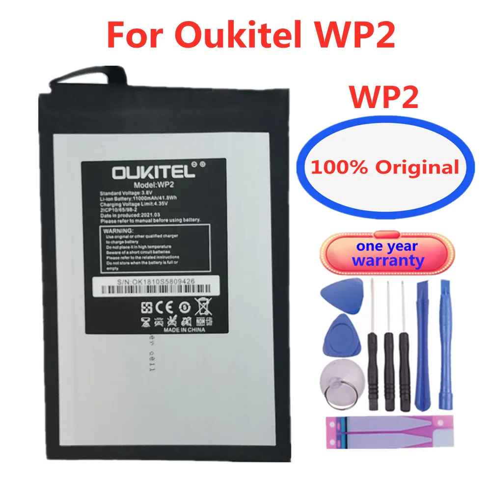 

100% Original WP2 Battery For Oukitel WP2 Batteries High Capactiy 11000mAh Replacement Lithium Polymer Mobile Phone Bateria