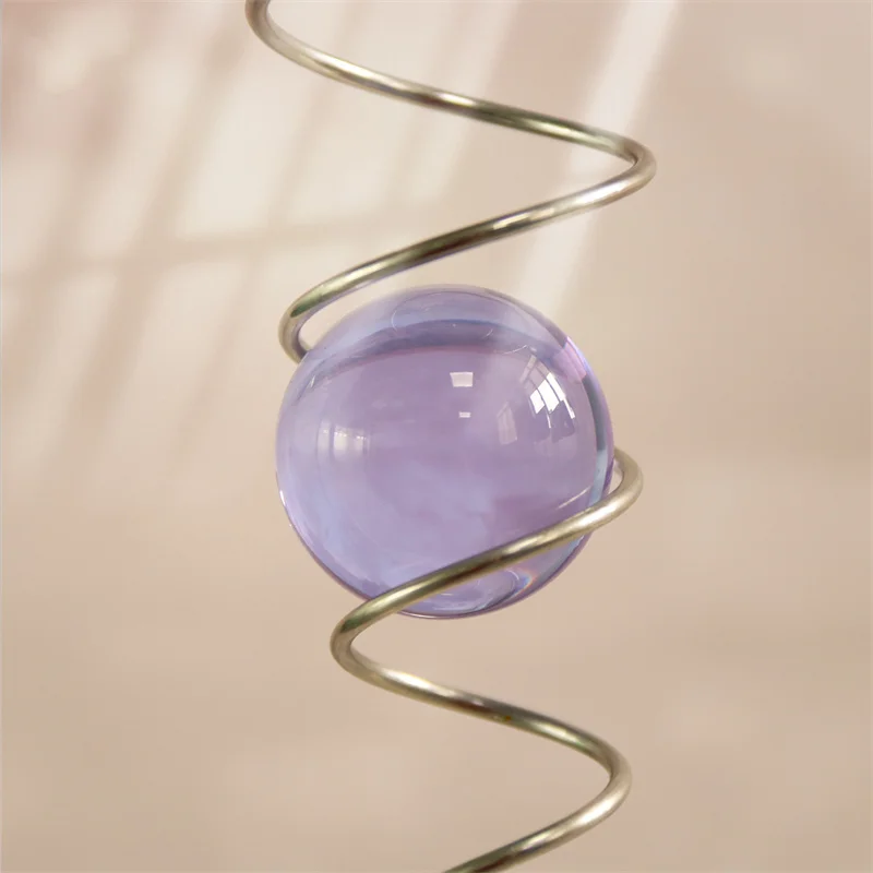 Gazing Crystal Glass Ball Spiral Tail Wind Spinner Accessories Outdoor Garden Art Ornaments Stabilizer Swivel Hook Hanging Decor