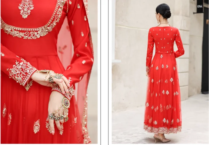 Woman Saree Embroidery Dress Female Coat Summer Clothing India Ethnic Girl Dancing Cloth