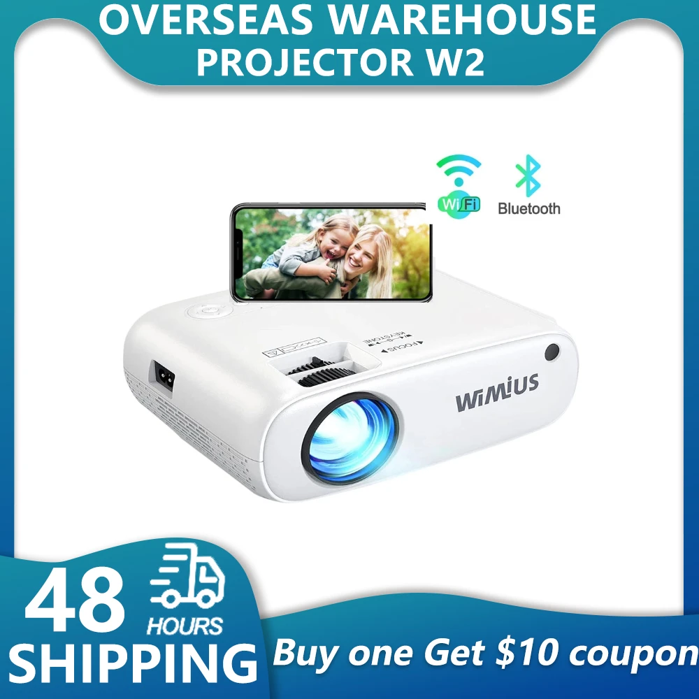W2 Mini Projectors 7500 Lumens Support Mirroring Full Hd 1080p