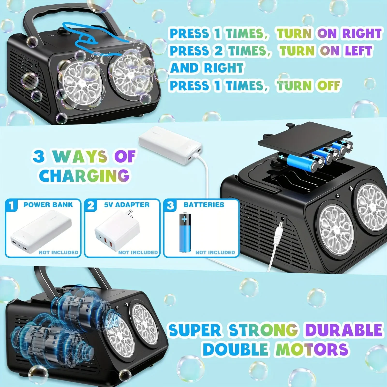 Bubble Machine Handheld Automatic Portable for Outdoor Wedding Game