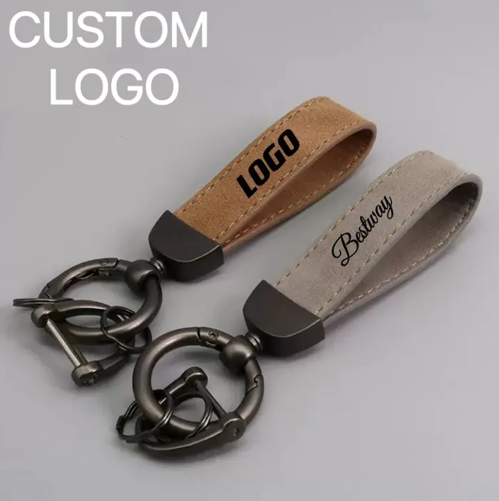 retro vintage cowhide laser engrave leather keychain for men and women personalized keyring customized car logo key chain gift Laser Engrave Suede Leather Keychain for Men and Women Retro Vintage Personalized Keyring Customized Car Logo Key Chain Gift