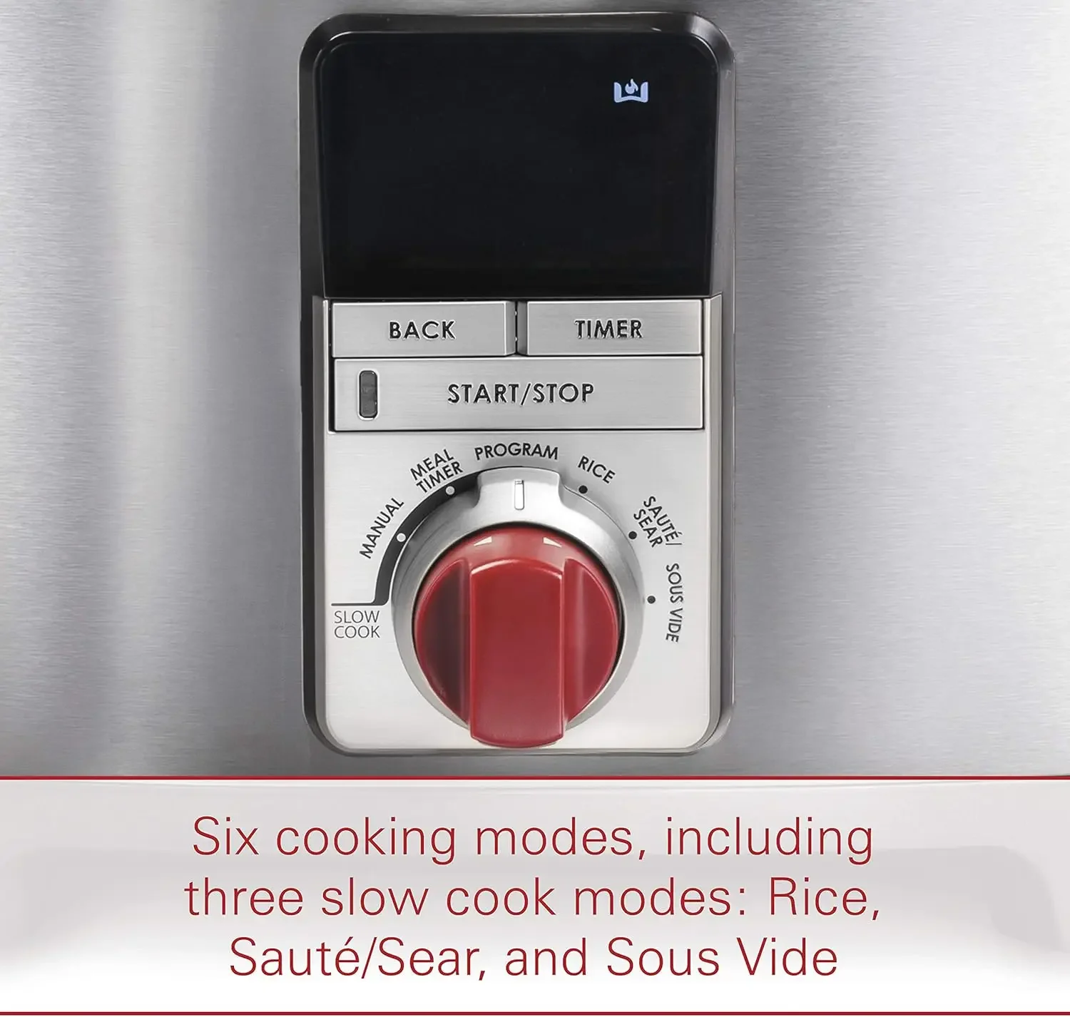 Programmable 6-in-1 Multi Cooker with Temperature Probe, 7 qrt, Slow Cook, Rice, Sauté, Sear, Sous Vide, Stainless 2