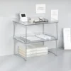 INS Foldable Transparent Desktop Storage Rack Office Cosmetics Makeup Storage Box Stationery Storage Rack Desk Organizer 3