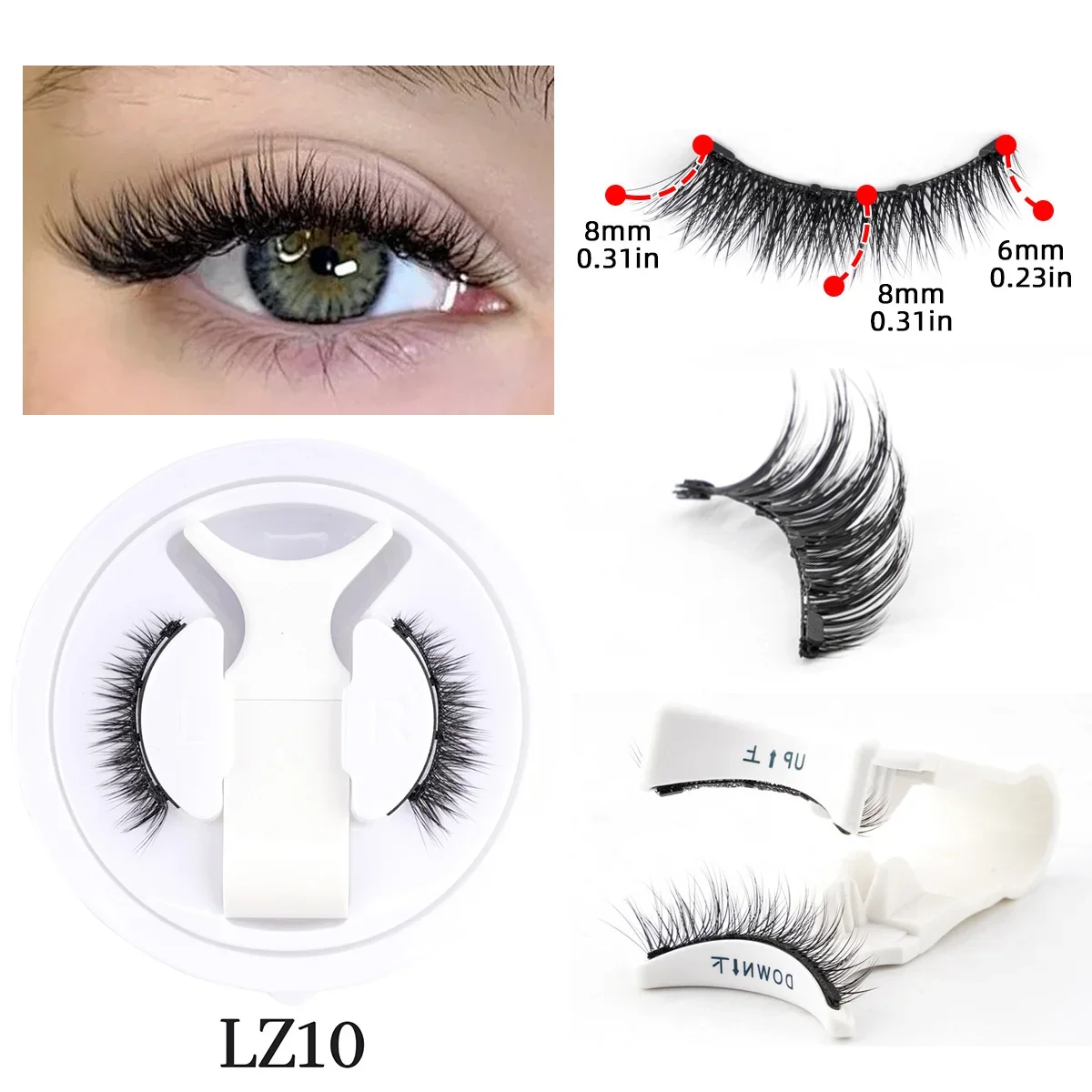 fake eyelashes Reusable Magnetic Lashes Kit with Magnetic Tweezers Natural Look Faux Mink Lashes Easy Apply Eyelashes For Eye Makeup
