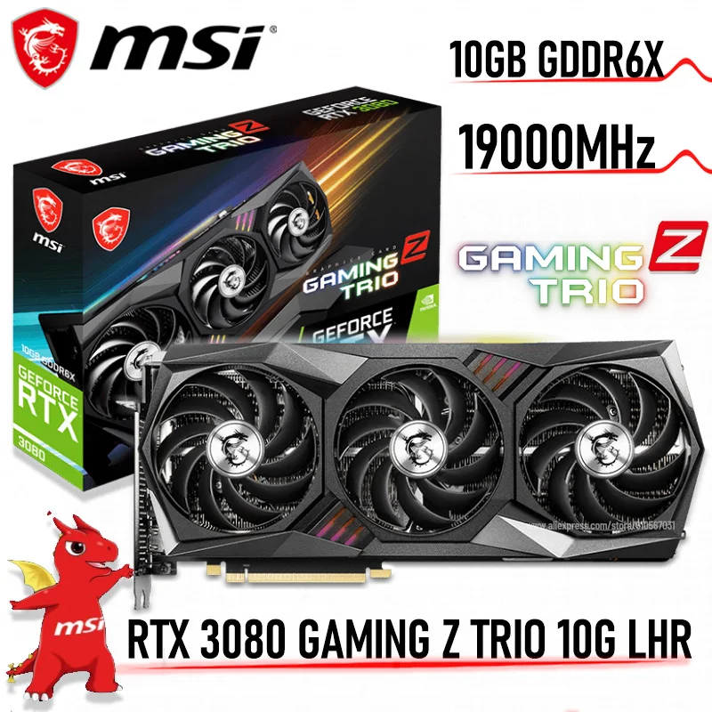 GDDR6X Video Cards MSI RTX 3080 GAMING Z TRIO 10G Graphics Gaming Card  384Bit GDDR6X Graphics New Original Box