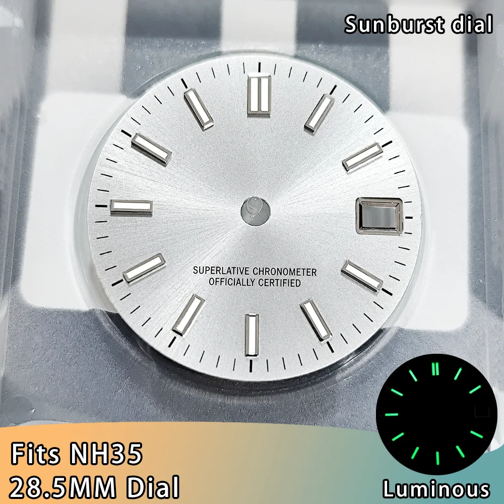 High-Quality 28.5mm Green Luminous Watch Dial