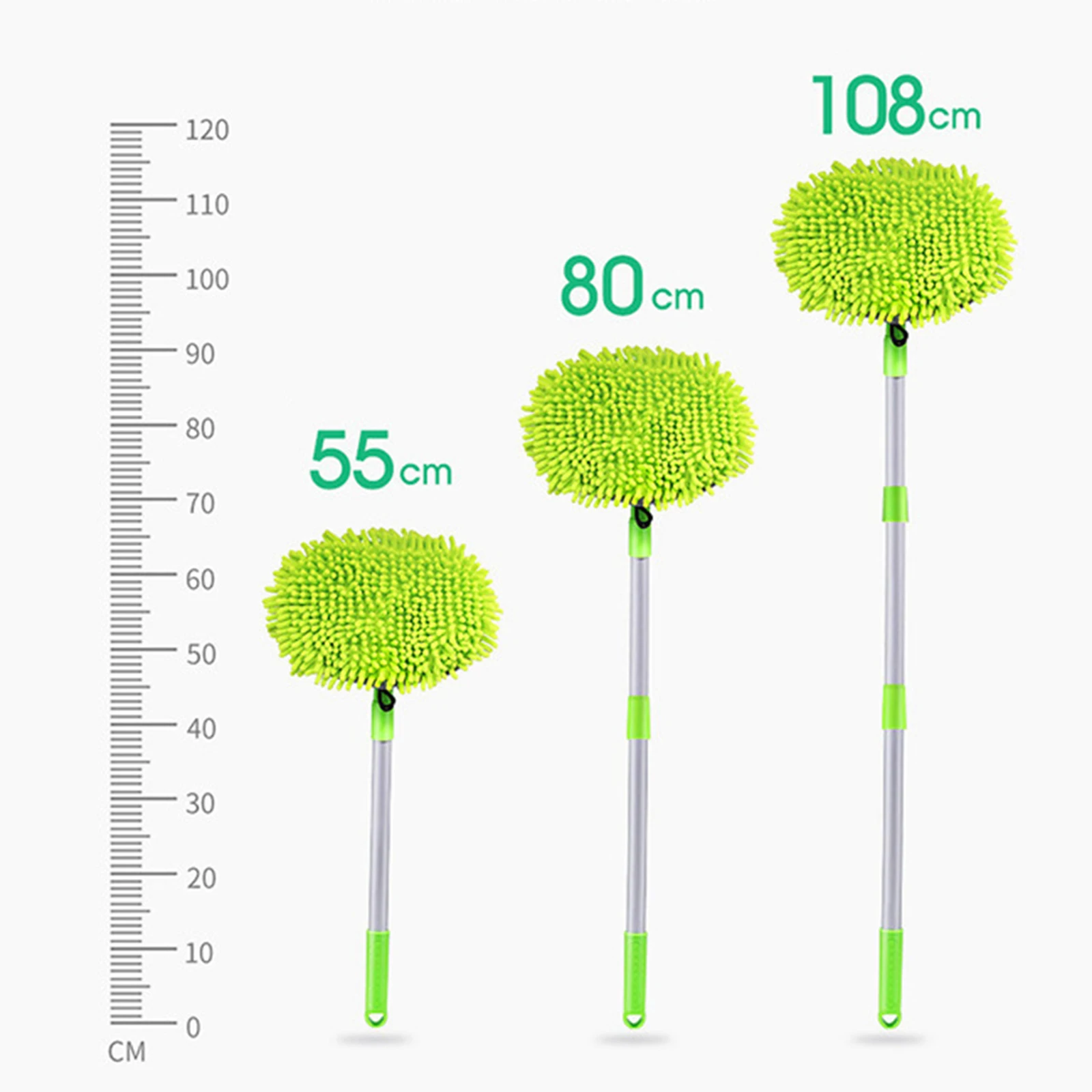 Car Washing Mop Kit Long Handle Microfiber Car Cleaning Brush Kit Telescoping Washing Brush Mop Scratch Free