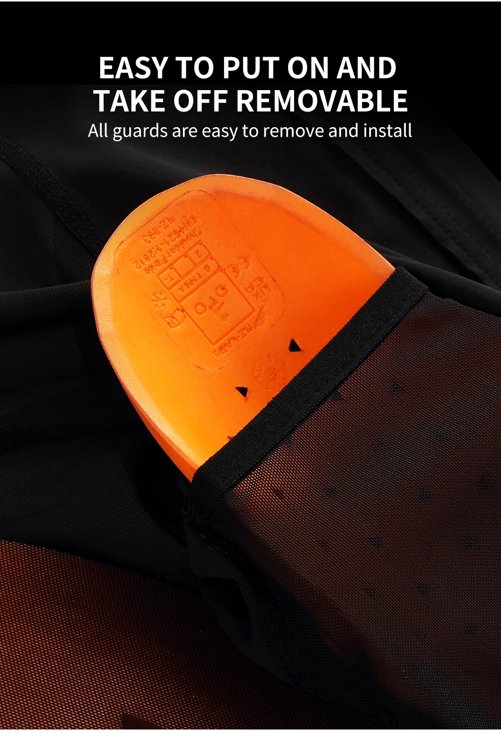 WOSAWE Motorradjacke, abnehmbarer Einsatz, Schutz, Schulter, Ellenbogen, Knie, Schutzausrüstung, Moto, Reiten, Skifahren, Skaten, Rüstung, PU-Pads – Detail 10
