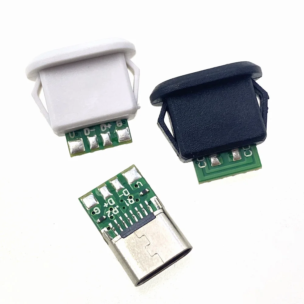 25 Stück Typ-C 5-Pin 6-Pin Direkteinschub-Datenanschlüsse für schnelles kabelloses Laden, elliptische Ladebuchse, USB-Anschluss mit CC1 CC2 – Detail 7