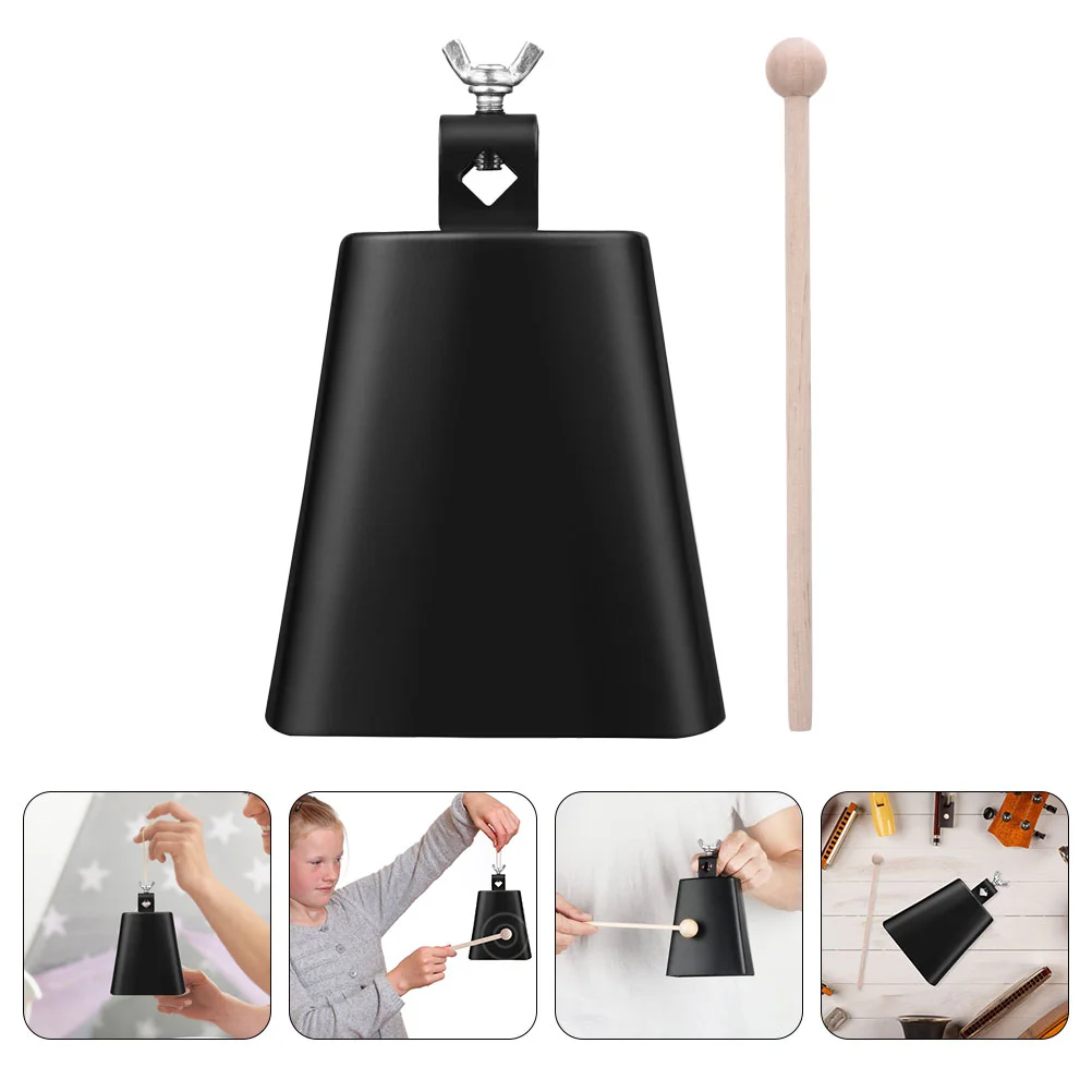 

Black Cowbell Musical Instrument Accessory Instruments Stick Kit Small Percussion Drum Accessories
