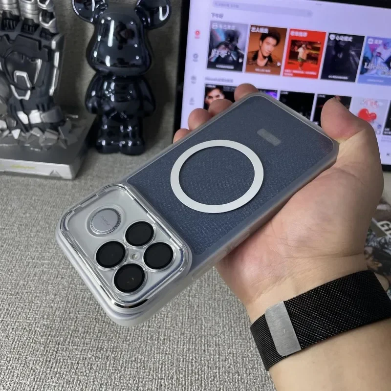 Transparent Magnetic Phone Case with Built-in HD Lens Protection and Cushioning