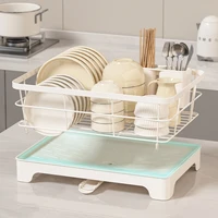 Égouttoir à vaisselle de cuisine japonais Compact, égouttoir à vaisselle en acier avec porte-ustensiles à plaque amovible et porte-baguettes à double couche 4