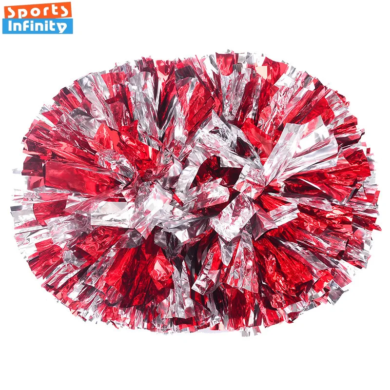 Colorful Handle Cheerleader Pom Poms Big Cheer Balls Silver Gold Hand Dance Pom Cheerleading Accessories for Women Girl Kids