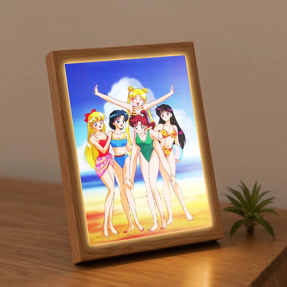 Sailor Moon LED Character Lights - Jupiter, Venus, and Usagi Bedroom & Study Decor Collection