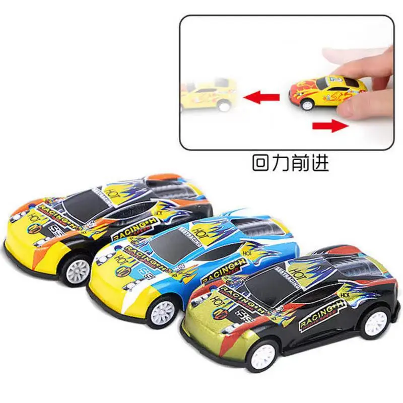 5pcs/lot Children's Mini Pull Back Vehicle Alloy Graffiti Model Racing Car Toys Funny Cartoon Sports Car Kids Birthday Gifts