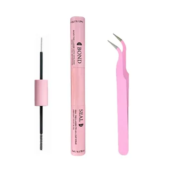 Lash Bond and Seal 10ml Individual Lashes Glue and Seal Super Strong Hold Lash Extension and Lash Glue Remover 5ml Tweezers Kit 1