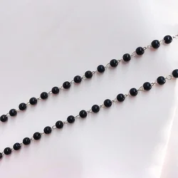 1 Meter Black Copper Crystal Bead Chain for DIY Jewelry and Crafts (5)