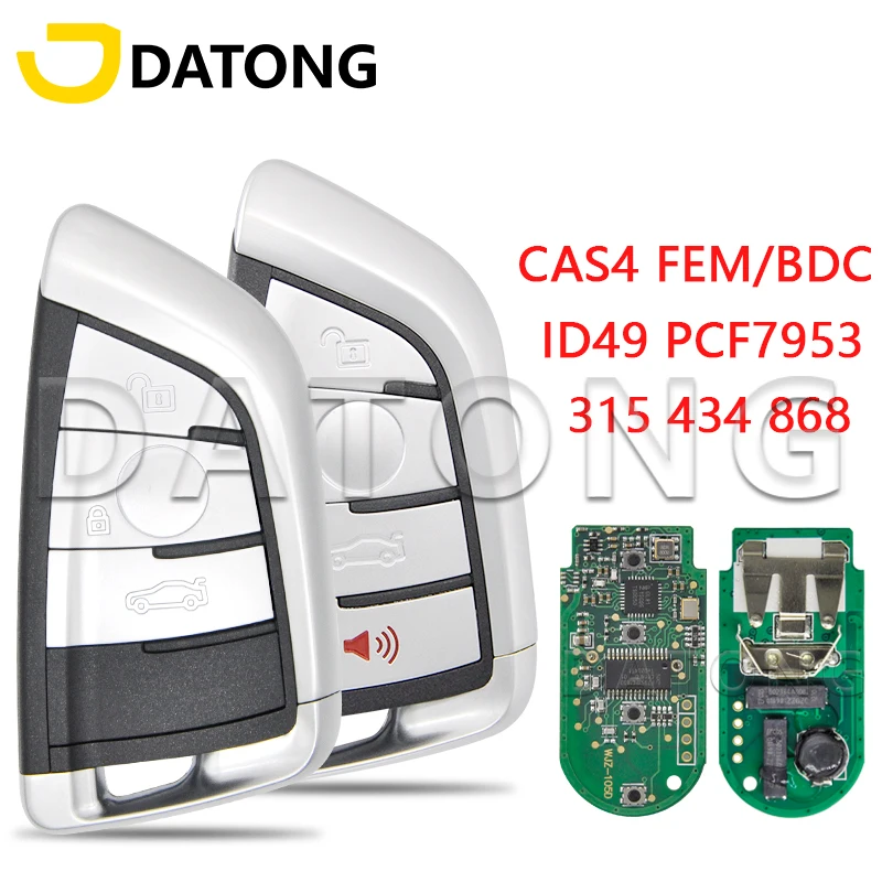 Datong World Car Remote Key For BMW 1 3 5 7 Series X1 X3 X5 X6 X7 F CAS4 CAS4+ FEM 2011-2017 PCF7945 Replace Keyless Go Car Key xnrkey 4 button remote key id49 pcf7953 chip 315 433 868mhz for bmw x3 x5 x6 x7 cas4 cas4 fem f system auto smart remote key