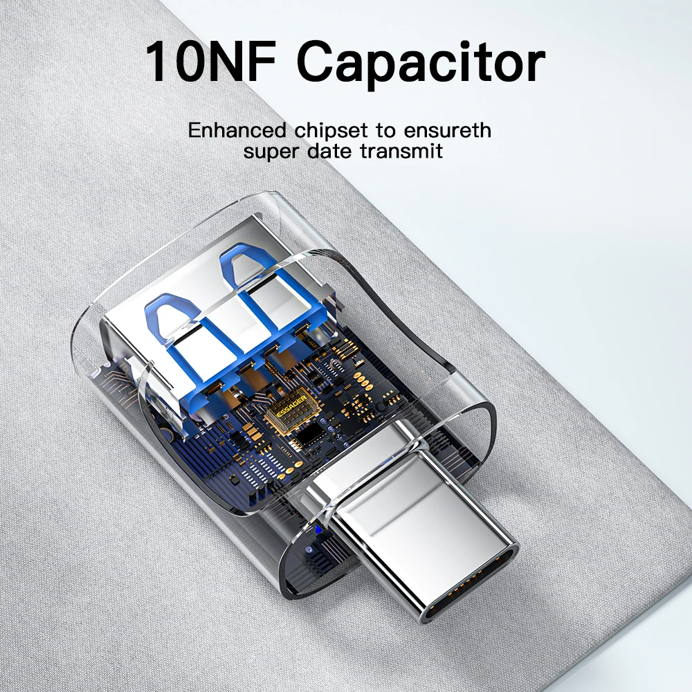 OTG Adapter Essager USB C To USB 3.0 Female Converter USB-C Male To Micro For Xiaomi 12 POCO Oneplus ipad Macbook