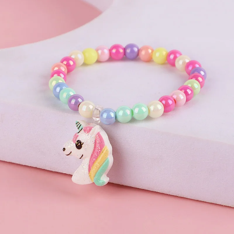 8Pcs/set Rainbow Unicorn Cloud Bracelets Kids Girls Unicorn Birthday Party Favors Goodie Pinata Filler Guests Gift Baby Shower