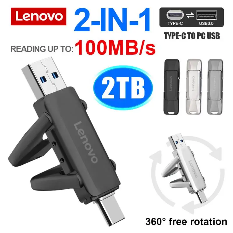 Levono Pendrive Usb Stick 2Tb Usb 3.0 Usb Flash Drive Type-C Otg Portachiavi Ad Alta Velocità Pen Drive Memory Stick Regalo Per Telefono