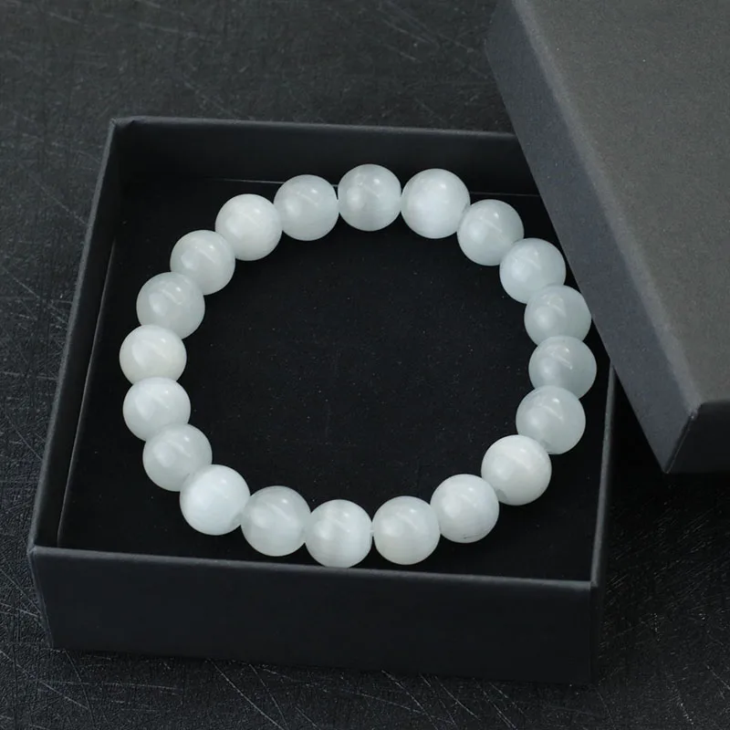 Natural Stone Beaded Unisex Bracelet Moonstone Gift