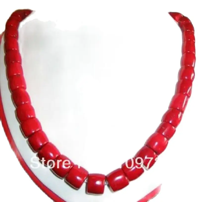 

9-10-11mm Jewelry Red Coral Charming Necklace 18inch