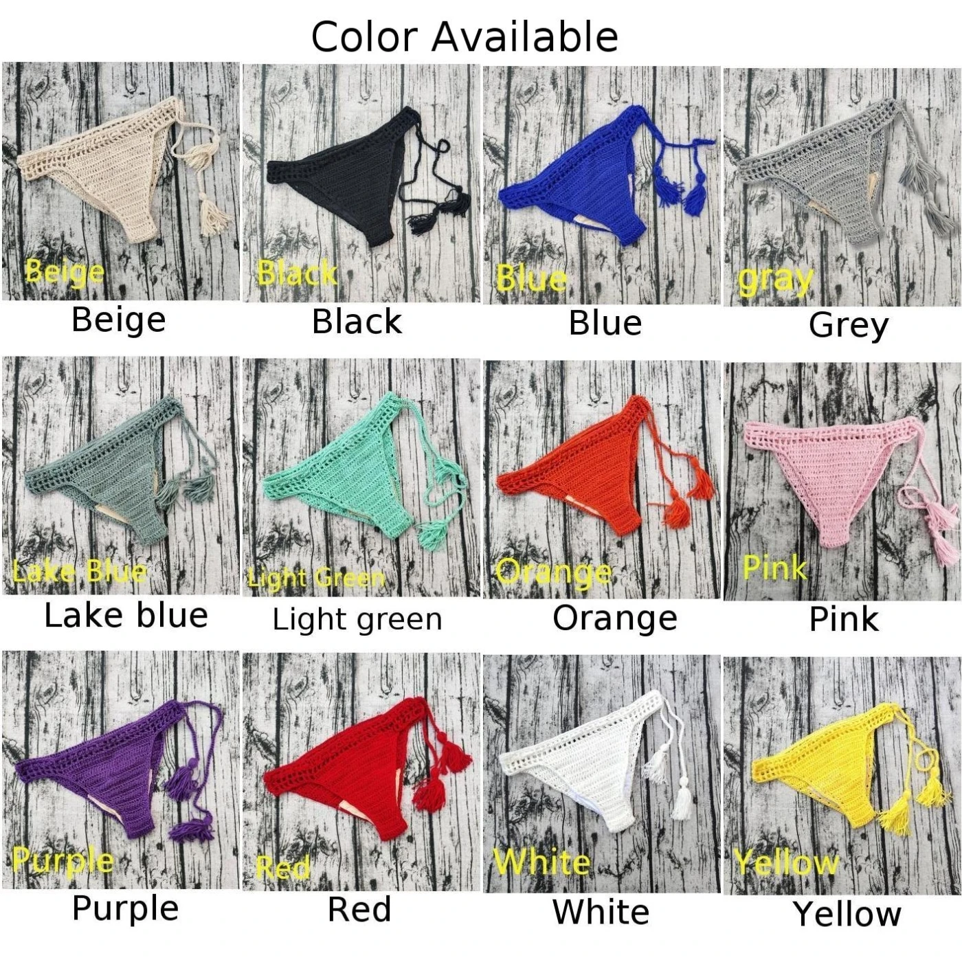 Thongs Briefs Hand Crochet Drawstring Holiday Low Rise Pool Summer Sunbathing Swimming Vacation Beach High Quality