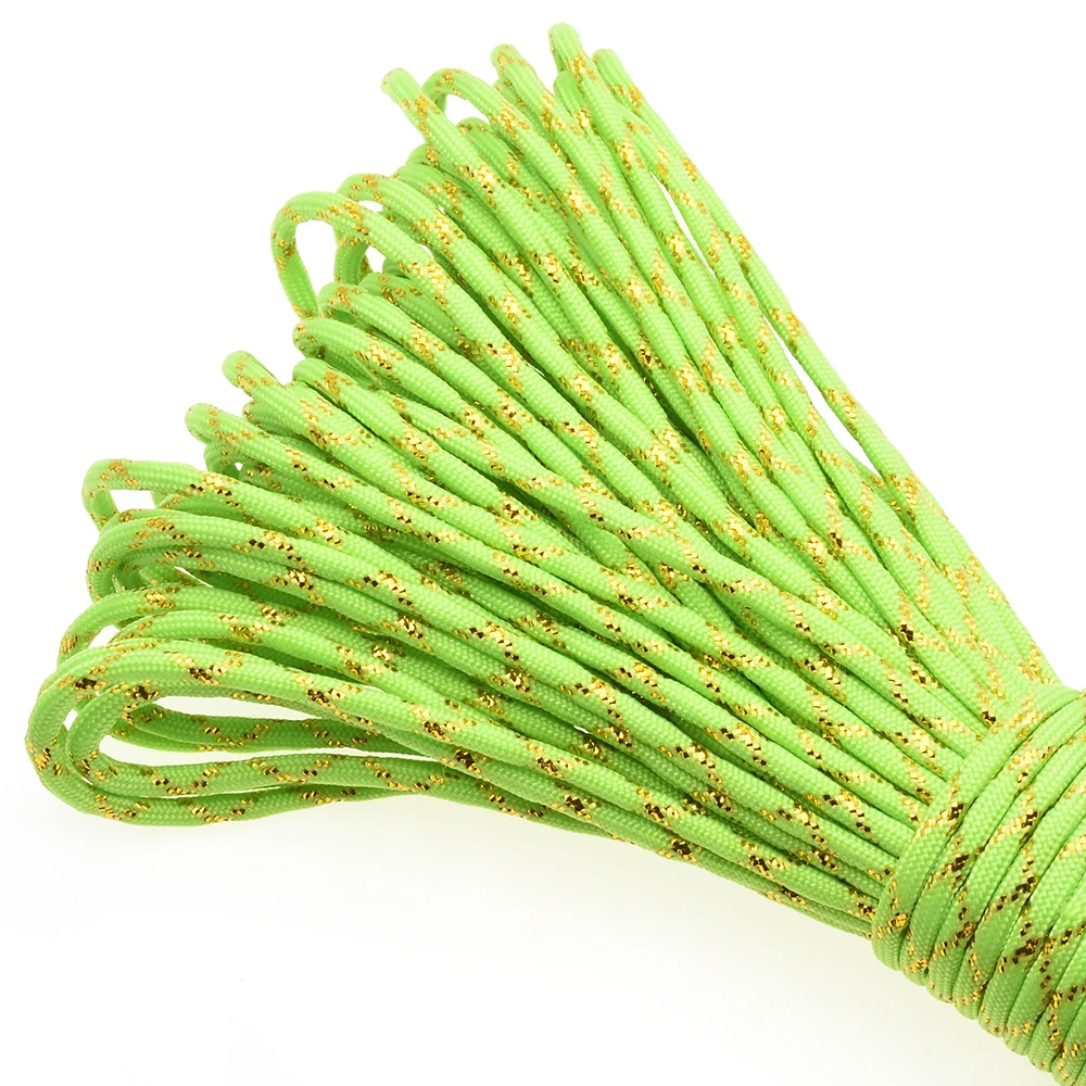 Gold & Silver 550 Paracord - Premium Mil-Spec Type III 7-Strand Core, 100 FT, 19 Vibrant Colors