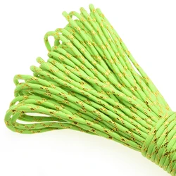 Gold & Silver 550 Paracord - Premium Mil - Spec Type III 7 - Strand Core, 100 FT, 19 Vibrant Colors (Neon Green)