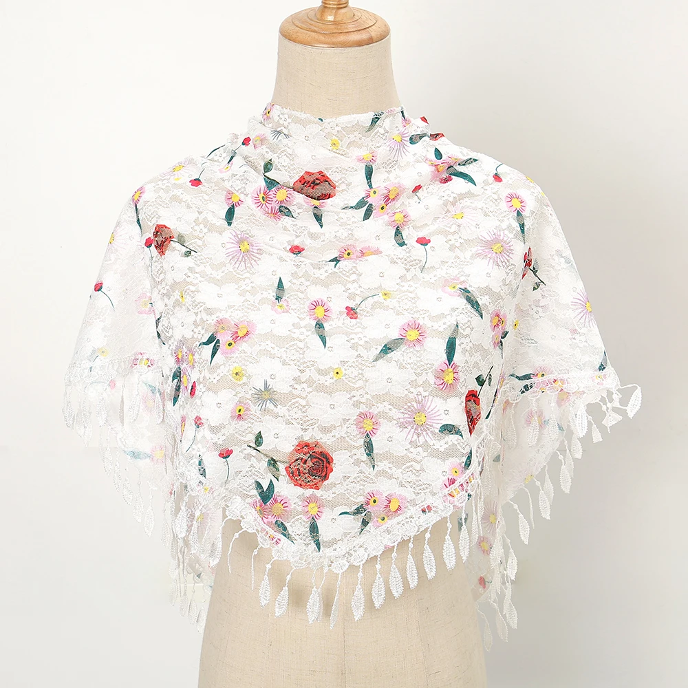 Velo Da Donna In Pizzo Triangolare - Sciarpa Retrò, Copricapo Per Chiesa, Tulle Elegante - Foto 3