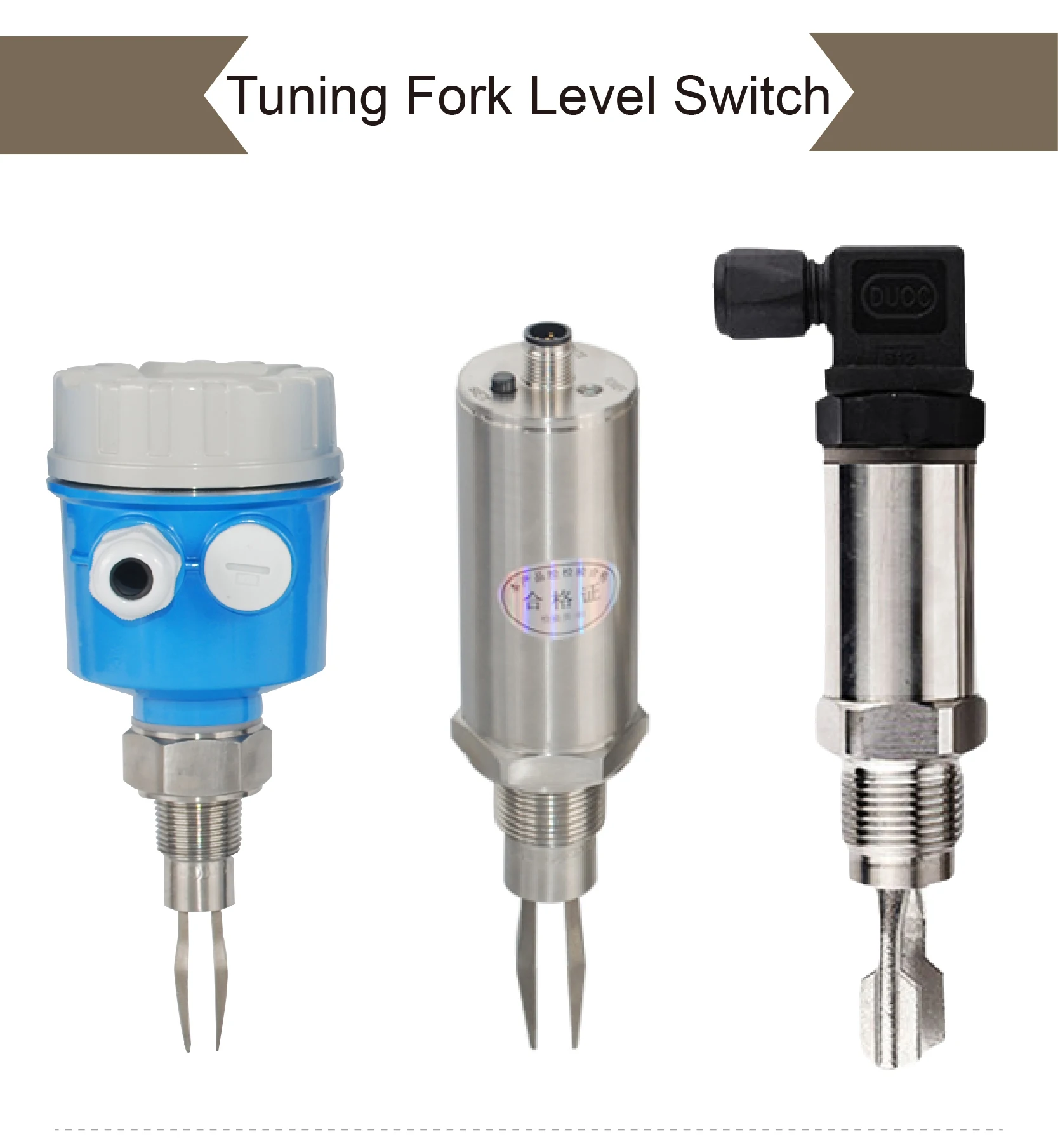 Relay Output Stainless Steel Tuning Fork Level Switch Sensor for Industrial Pipe