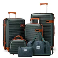 Ensemble de bagages 4 pièces : valise à main approuvée par TSA 20/24/28 pouces + trousse de toilette de 12 pouces - 360 °   Voyage de vacances à roulettes silencieuses 4