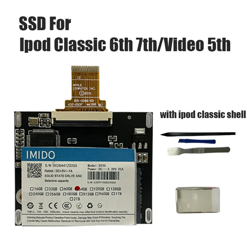 iPod Classic アップグレードキット SSD 128GB 付属パーツ 第5世代/第6