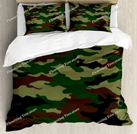 Grey Camo Comforter Bedding Set Full Size, Camouflage Army Design Bedding Collections for Kid Boy, Soft All-Season Bed Set 2