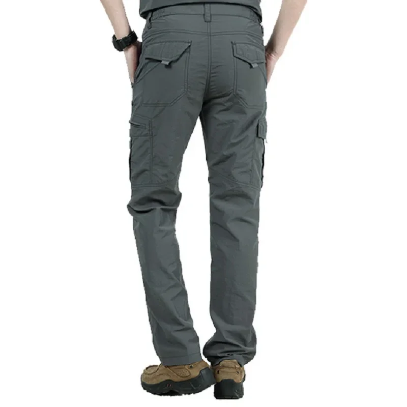 Quick Dry Casual Pants Men Summer Army Military thin Trousers Mens Tactical Cargo Pants Male lightweight Grey Blue Green cargo pants military cargo pants men casual pants