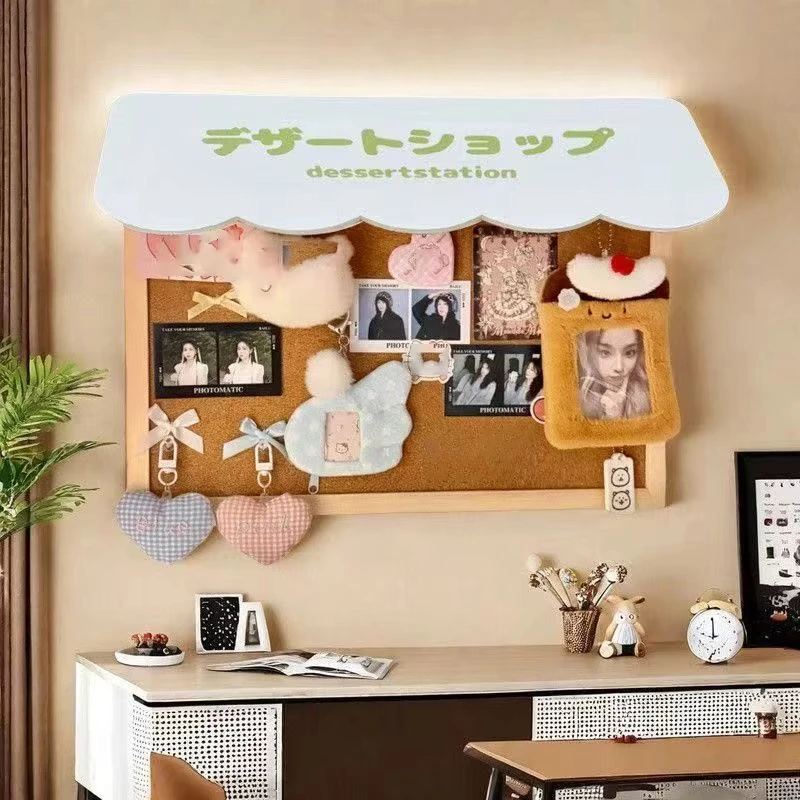 새로운 DIY 디저트 하우스 코르크 펠트 보드 귀여운 기숙사 배경 장식 포토 월 메시지 보드 나무 보석 보관 보드