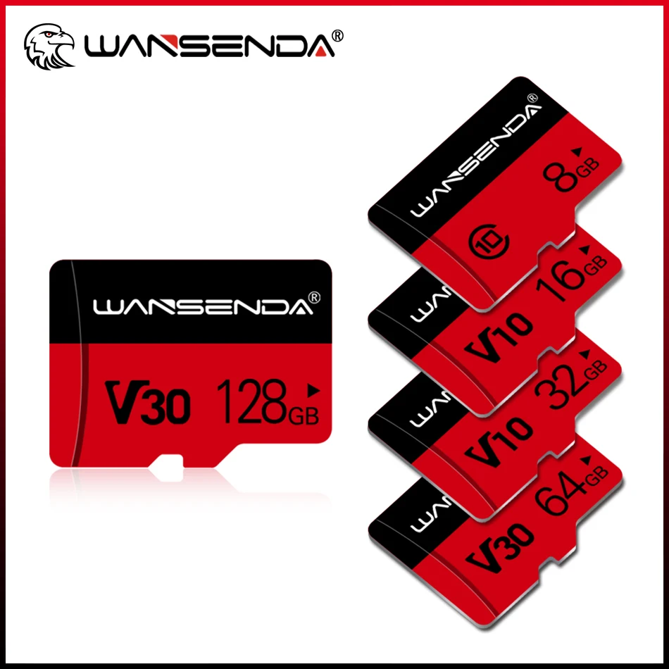 

WANSENDA Memory Card 128GB 64GB 32GB 16GB 8GB Mini TF Card V30 V10 High Speed Mini Flash Card for Phone/Camera