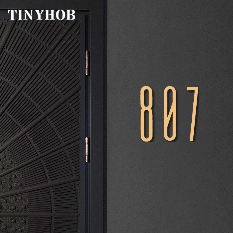 7cm Golden Brass Letters and Numbers Wall Decor Villa Hotel Door Plates Figures Dormitory Home Office Number DIY
