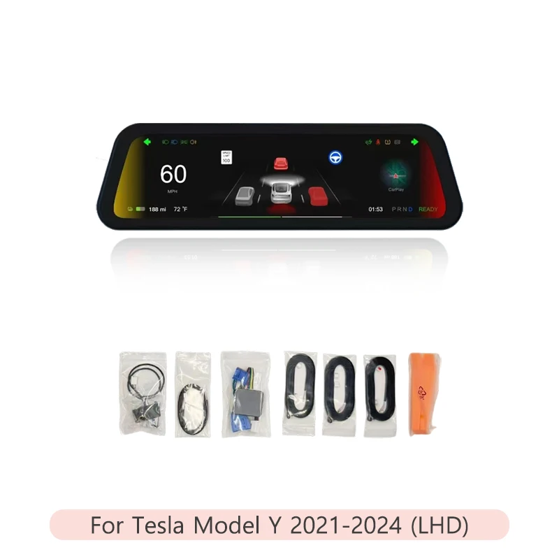 Heads Up Display For Tesla Model Y & Model 3 Highland - 8.9" HD Screen With Wireless CarPlay & Android Auto - View #5