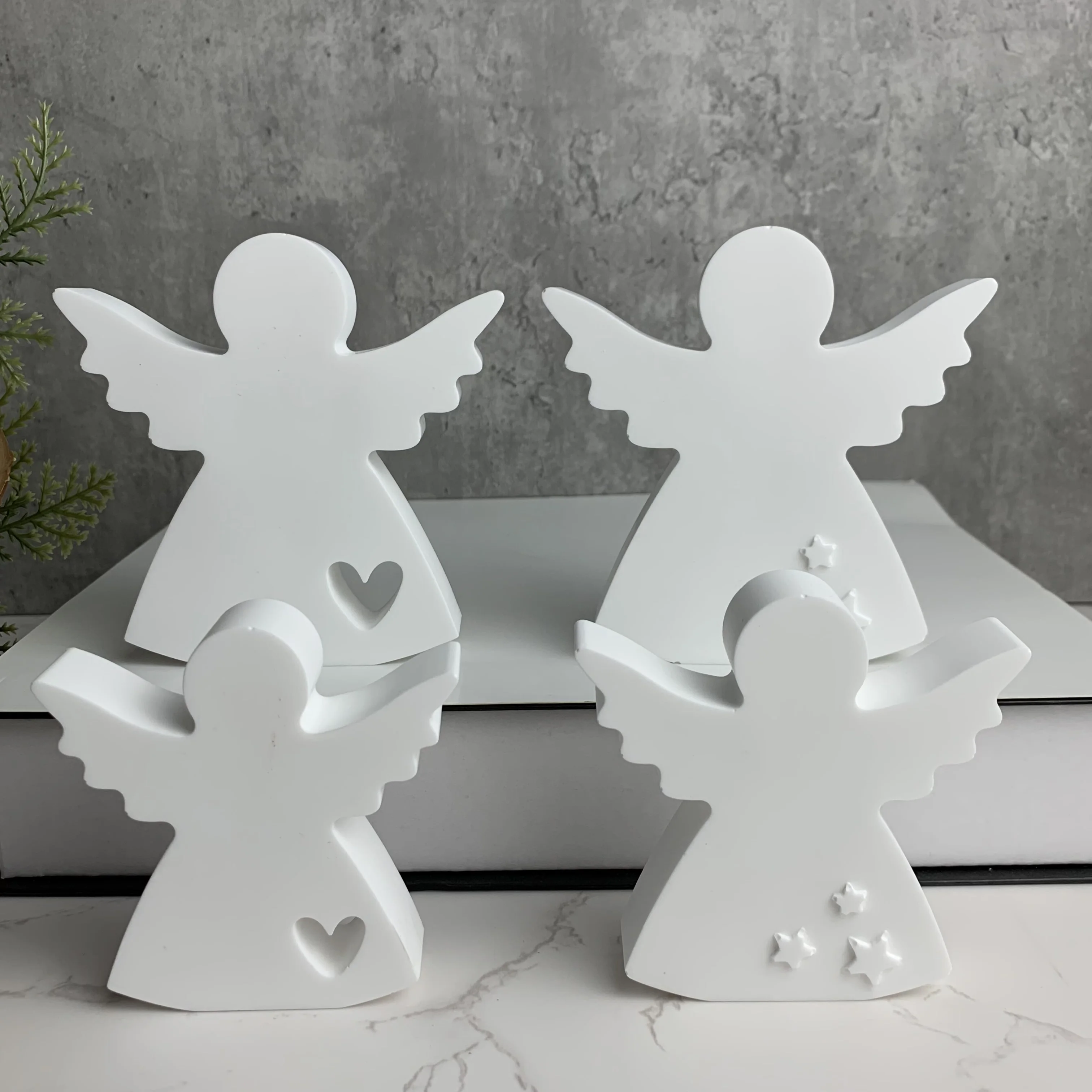 Star Angel Heart Silicone Mold DIY Gypsum Car Mounted Incense Expanding Plaster Decoration Aromatherapy Candle Resin Mold Craft