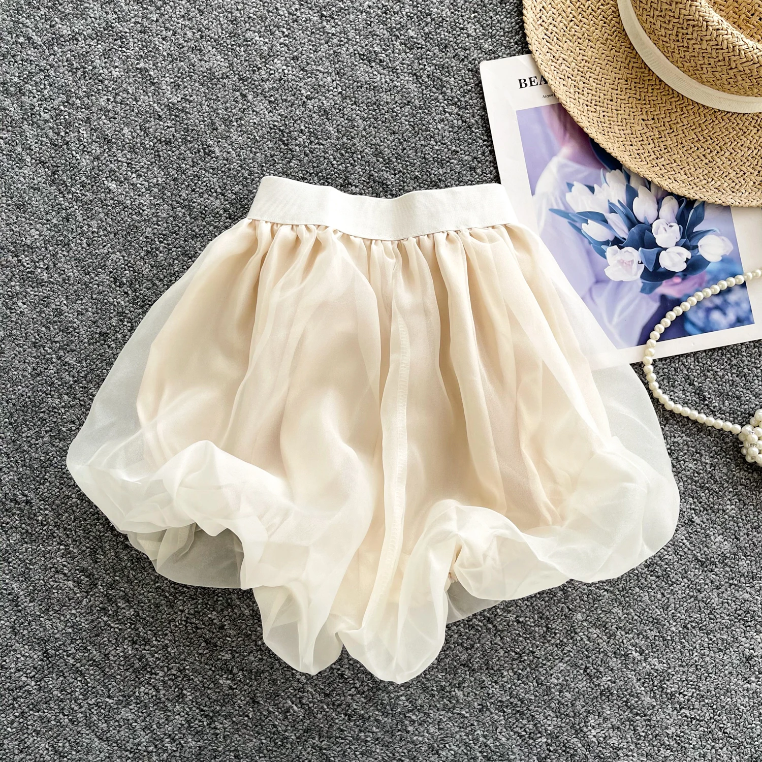 SINGREINY Sweet Fashion Female Shorts Solid High Elastic Waist Slim Design 2025 Newest Summer Basics Cute Casual Mesh Shorts