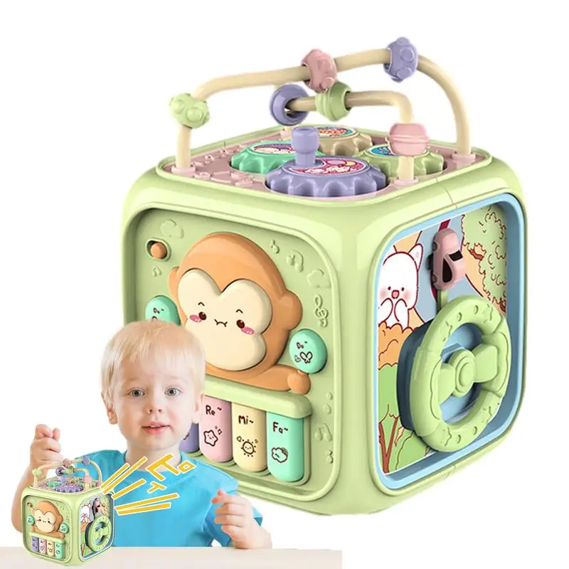 

Shape Sorting Cube Multi-purpose Kids Activity Cube Activity Center Cube For 18 Months Sensory Development Learning Toy
